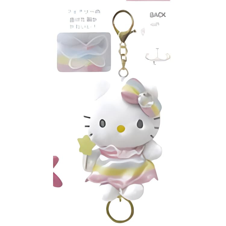 Санрио Hello Kitty Hello Kitty Длинноногая наследница Ангел выдвижная нижняя заколка коллекция русалка розовый эльф - изображение 3