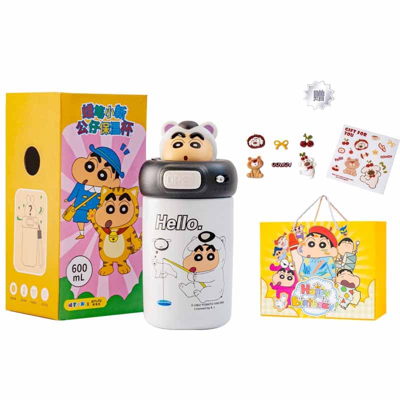 Crayon Shinchan Мужской Женский Настольный Практичный Термос с Поддержанием Тепла Емкость 600 мл - изображение 1