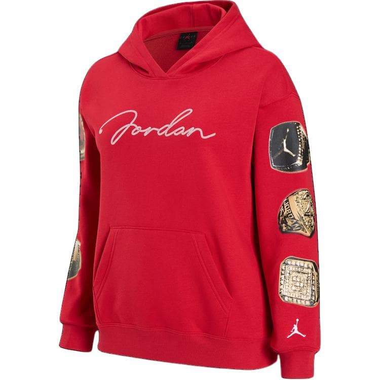 Худи Jordan Толстовка с заниженной линией плеча женская красная - изображение 1