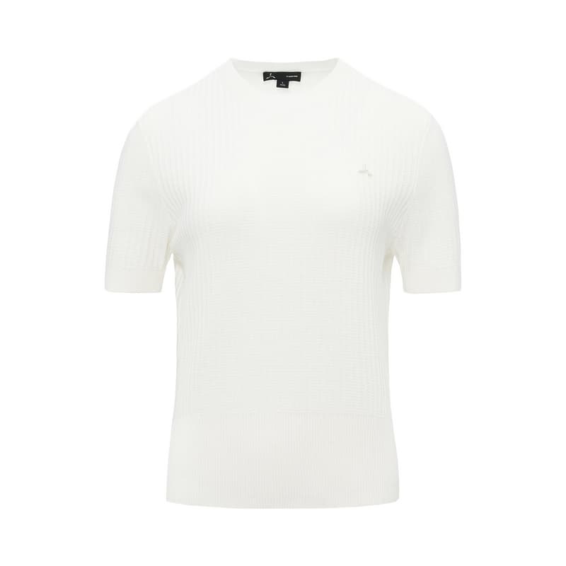 Кофта LI-NING 1990 Classic Series Однотонный Круглый вырез Комфортный и дышащий Универсальный Короткий рукав Трикотаж Женский Айвори - изображение 1