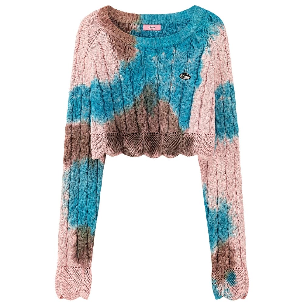 Кофта CHUU Розовый Tie Dye Женская Трикотажная - изображение 1