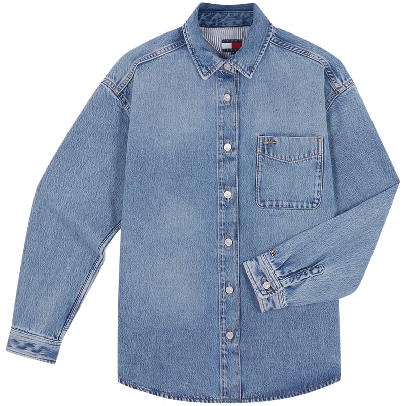 Блузка Tommy Hilfiger Рубашка Женская Джинсовая Синяя 1AB - изображение 1