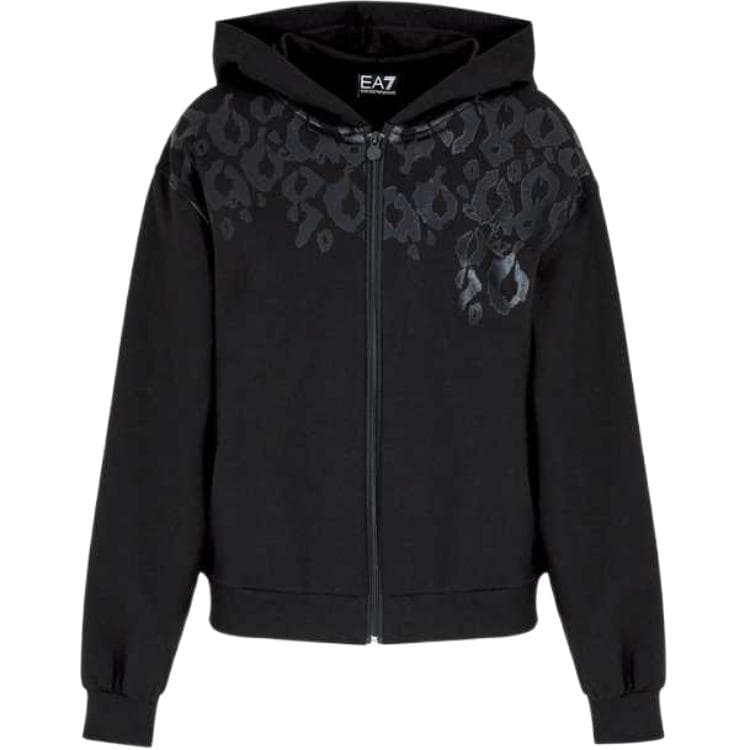 Худи EMPORIO ARMANI EA7 SS25 Ханьфу-платье в стиле худи Женское Черное - изображение 1