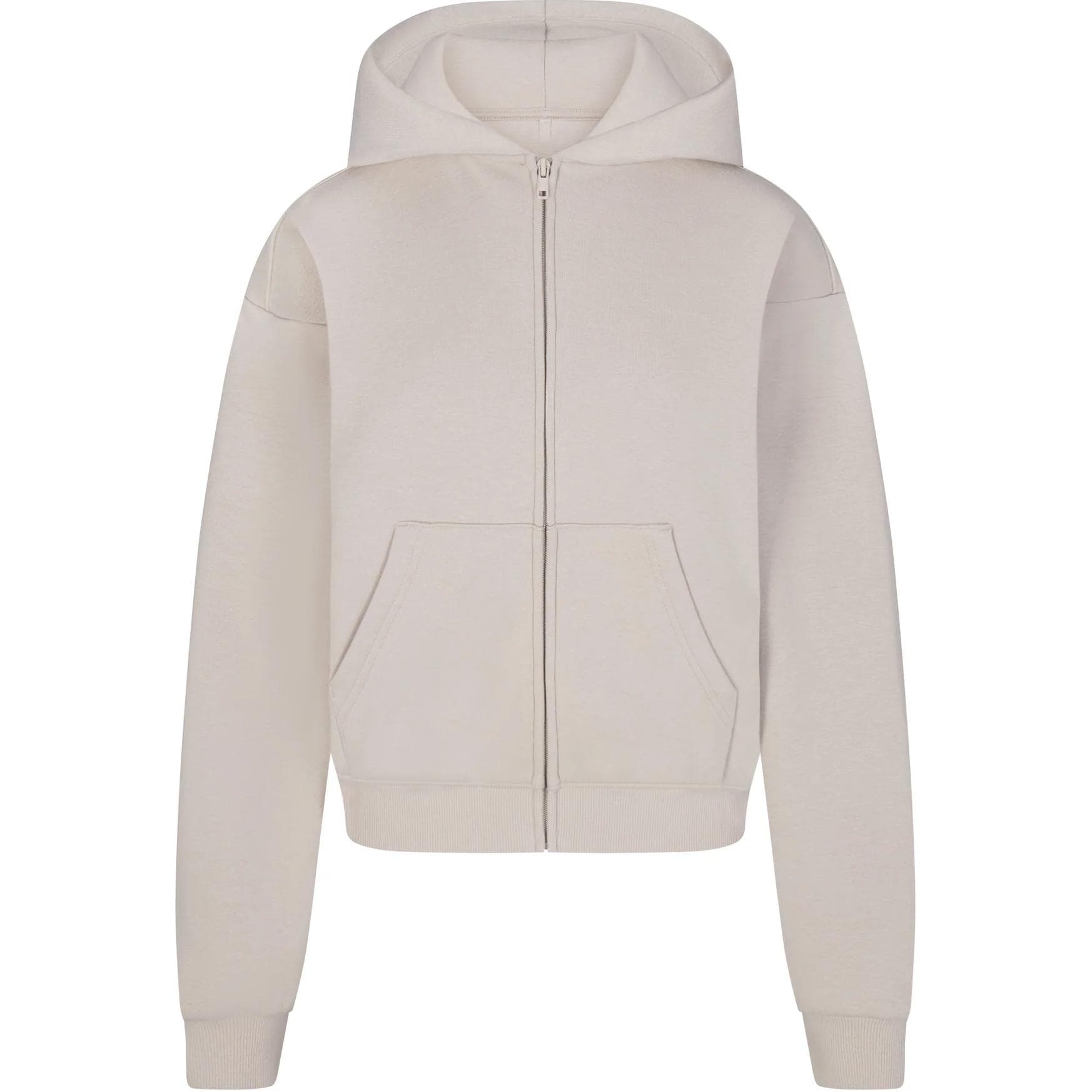 Худи SKIMS COTTON FLEECE CLASSIC ZIP UP HOODIE STONE - изображение 1
