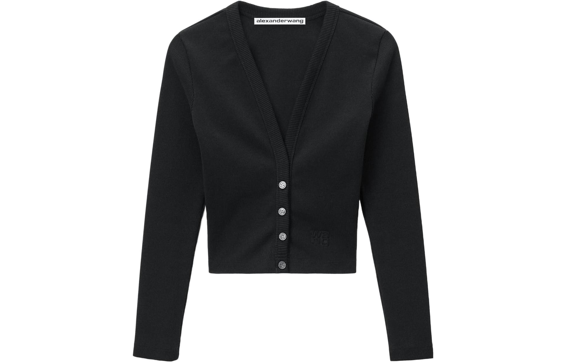 Кофта alexander wang Logo Embossed Cropped V-Neck Cardigan V - изображение 1