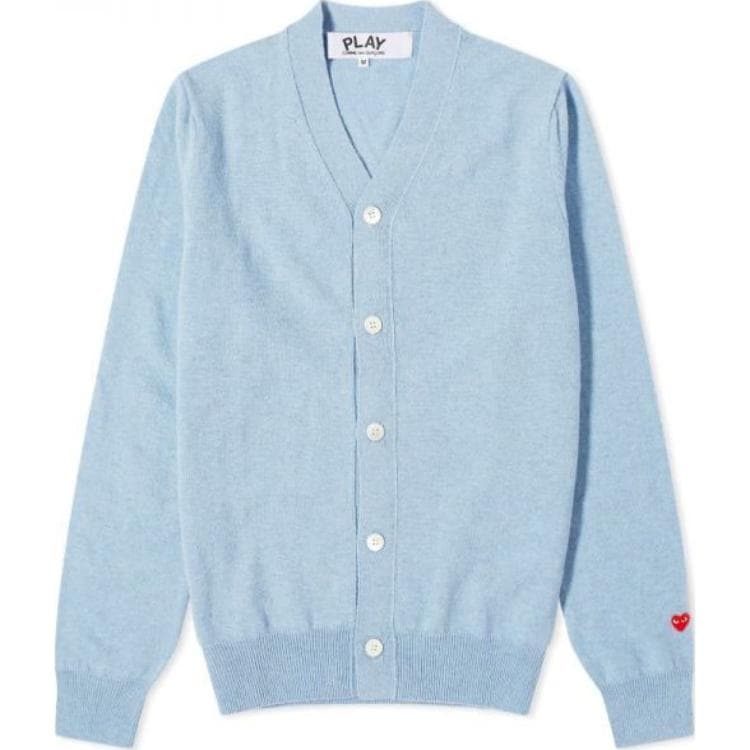 Кофта CDG Play Lambswool V-Neck Cardigan Light Blue V - изображение 1