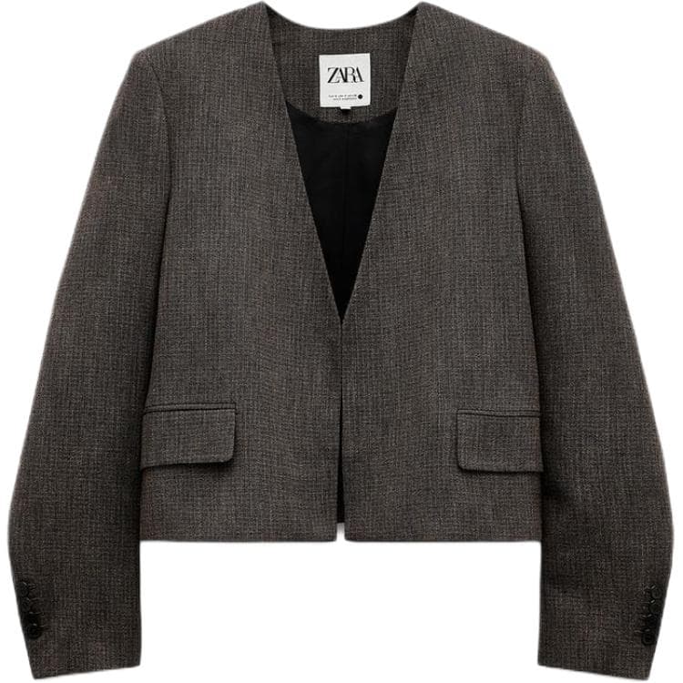 ZARA ZW Бизнес-костюм женский с зебровым принтом коричневый - изображение 1