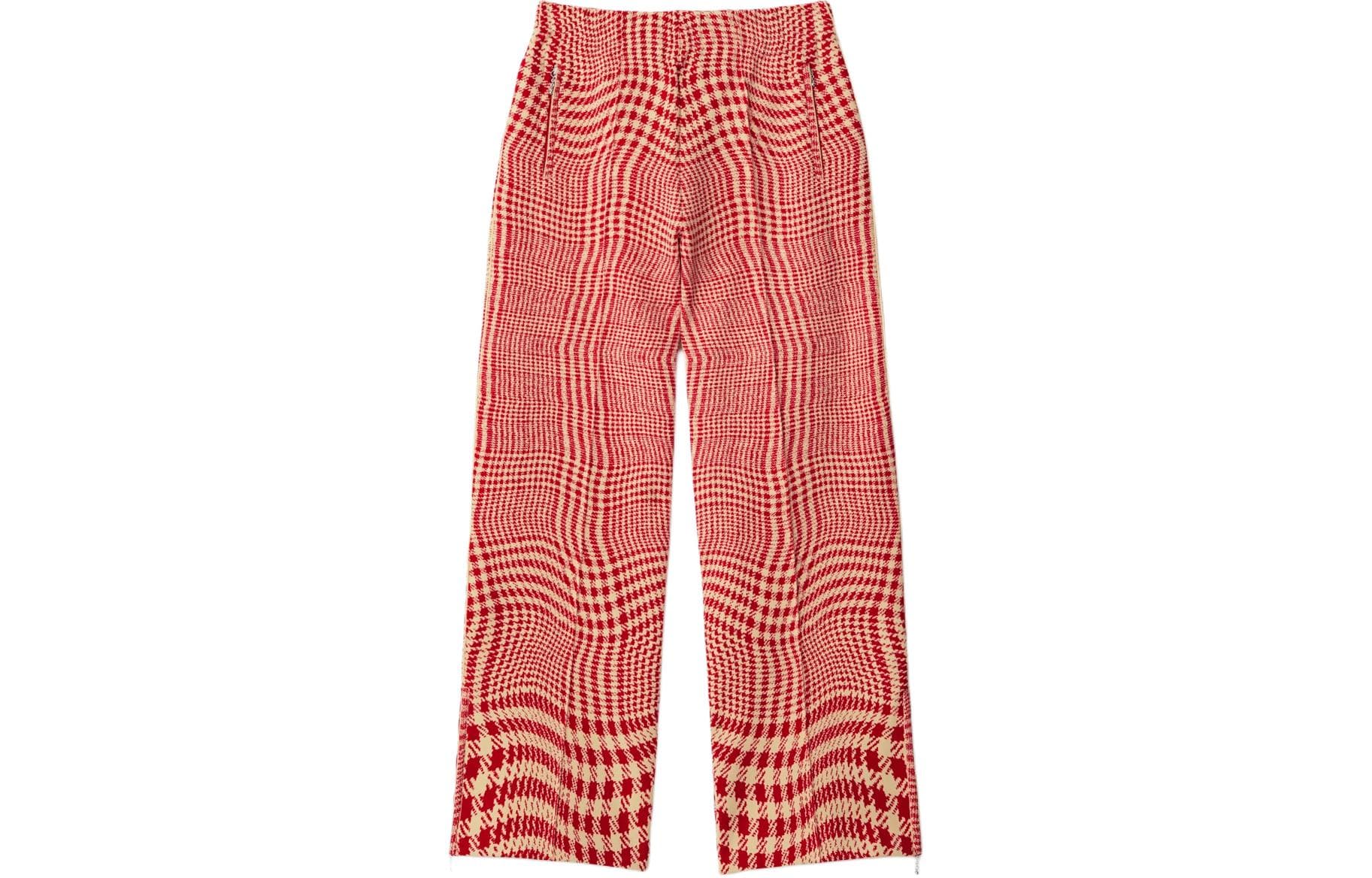 Штаны Burberry Warped Houndstooth Nylon Blend Track Pants - изображение 1