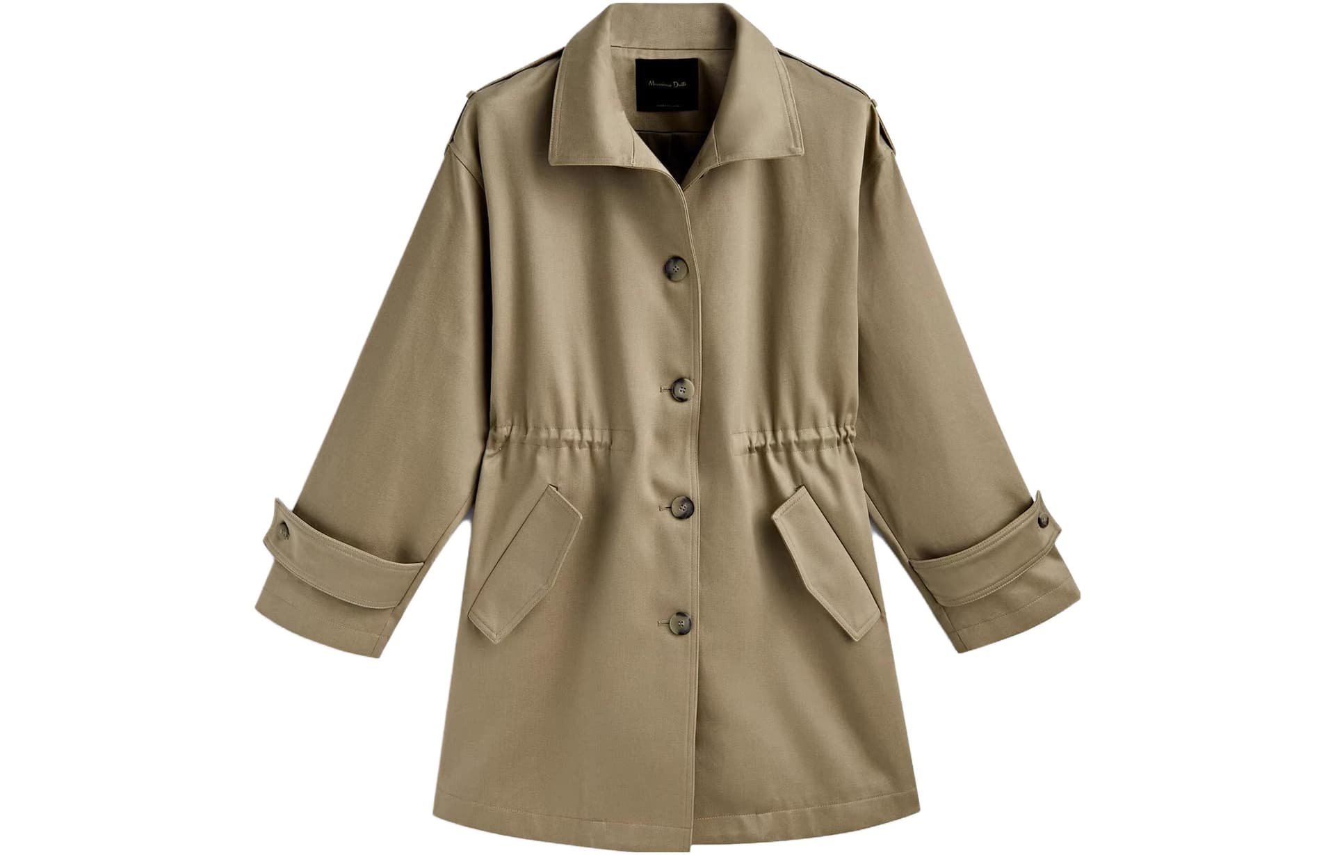 Massimo Dutti Тренчкот Женский Оливково-Зеленый - изображение 1