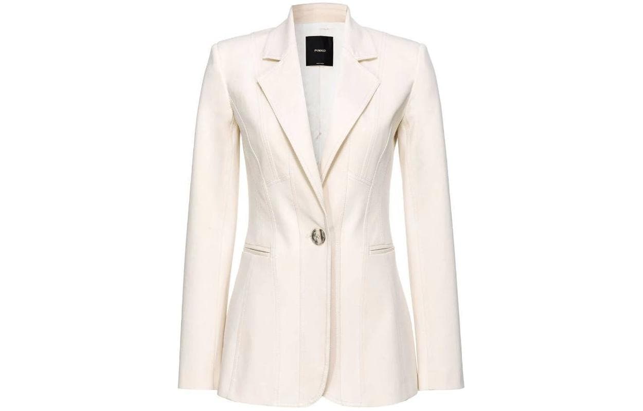 PINKO Dual-Fabric Single-Breasted Blazer - изображение 2
