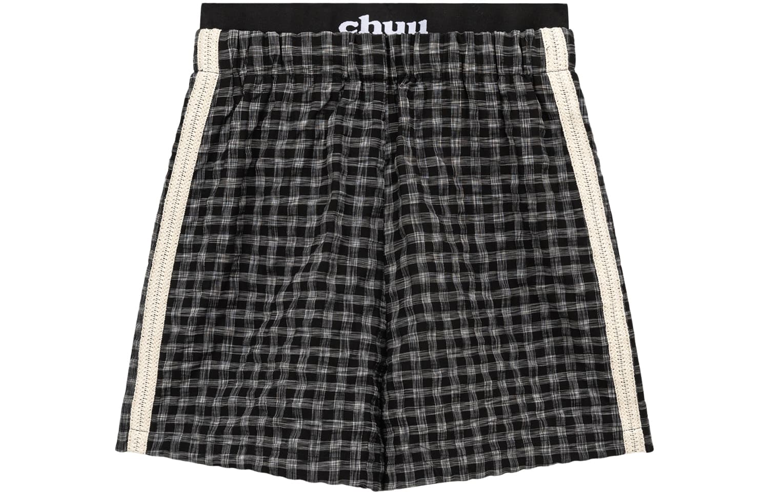 Штаны CHUU Черная клетка Женские Повседневные брюки - изображение 1