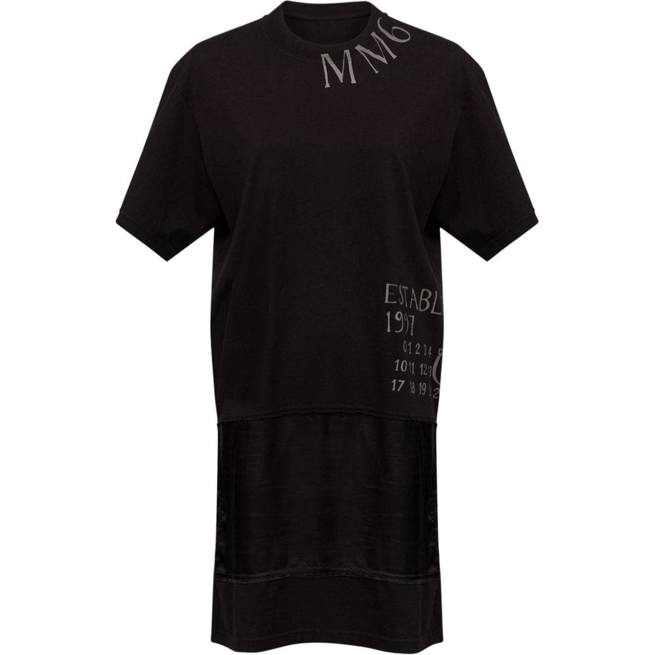 Платье MM6 Maison Margiela SS25 Короткий Sleeved Платье Женские Черный - изображение 1