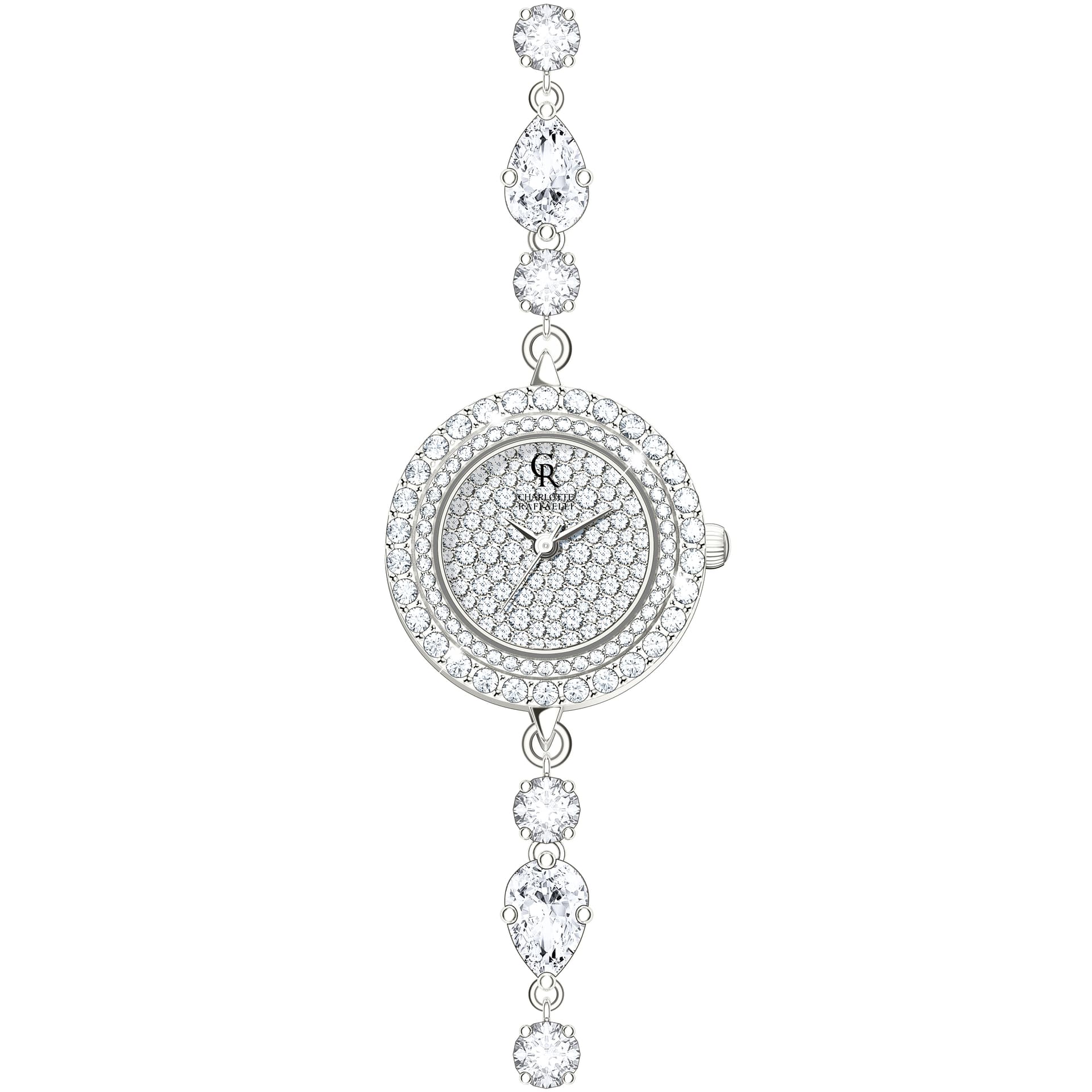 Механические часы CHARLOTTE RAFFAELLI· Radiant Collection Часы с полностью стразами и браслетом из ромашки блестящие - изображение 2