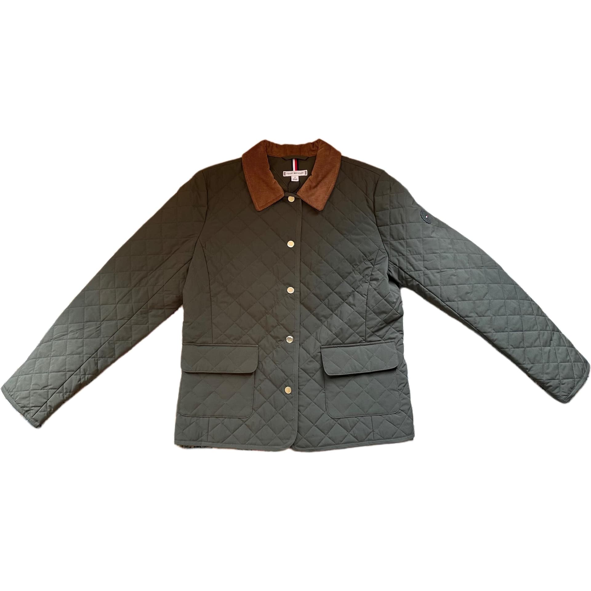 Tommy Hilfiger FW24 Хлопковый пуховик женский зеленый - изображение 1