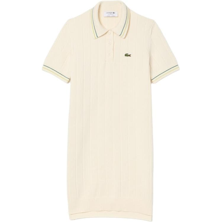 Платье LACOSTE Короткое платье с короткими рукавами женское белое - изображение 1