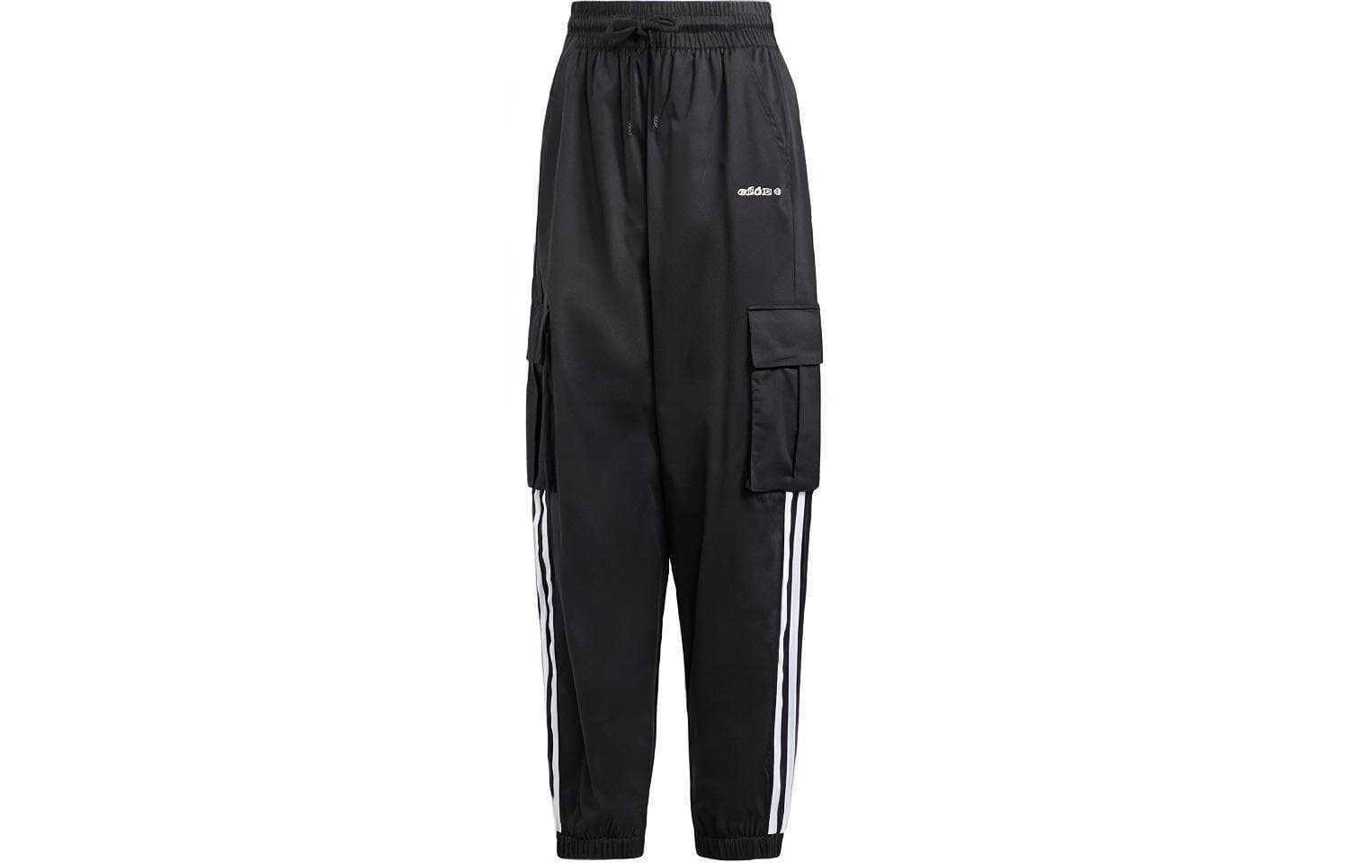 Штаны Adidas Originals Карго Брюки Вязаные Спортивные Штаны Женские Черные - изображение 1