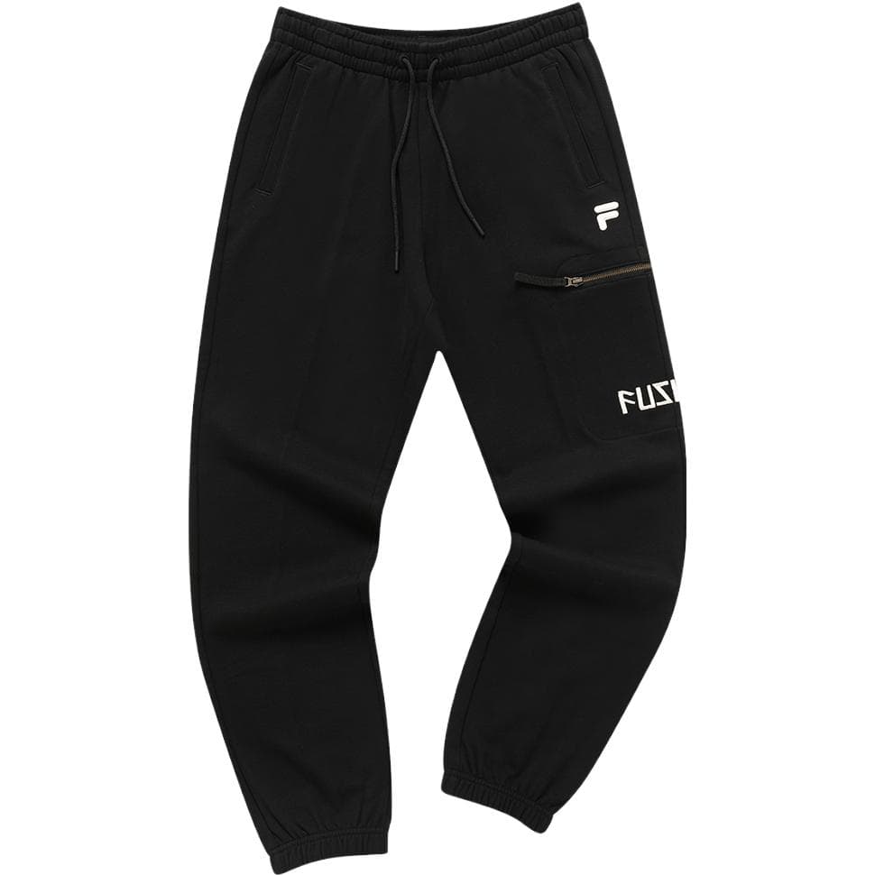 Штаны FILA FUSION Базовый минимализм Вязаные тренировочные брюки женские черные - изображение 1