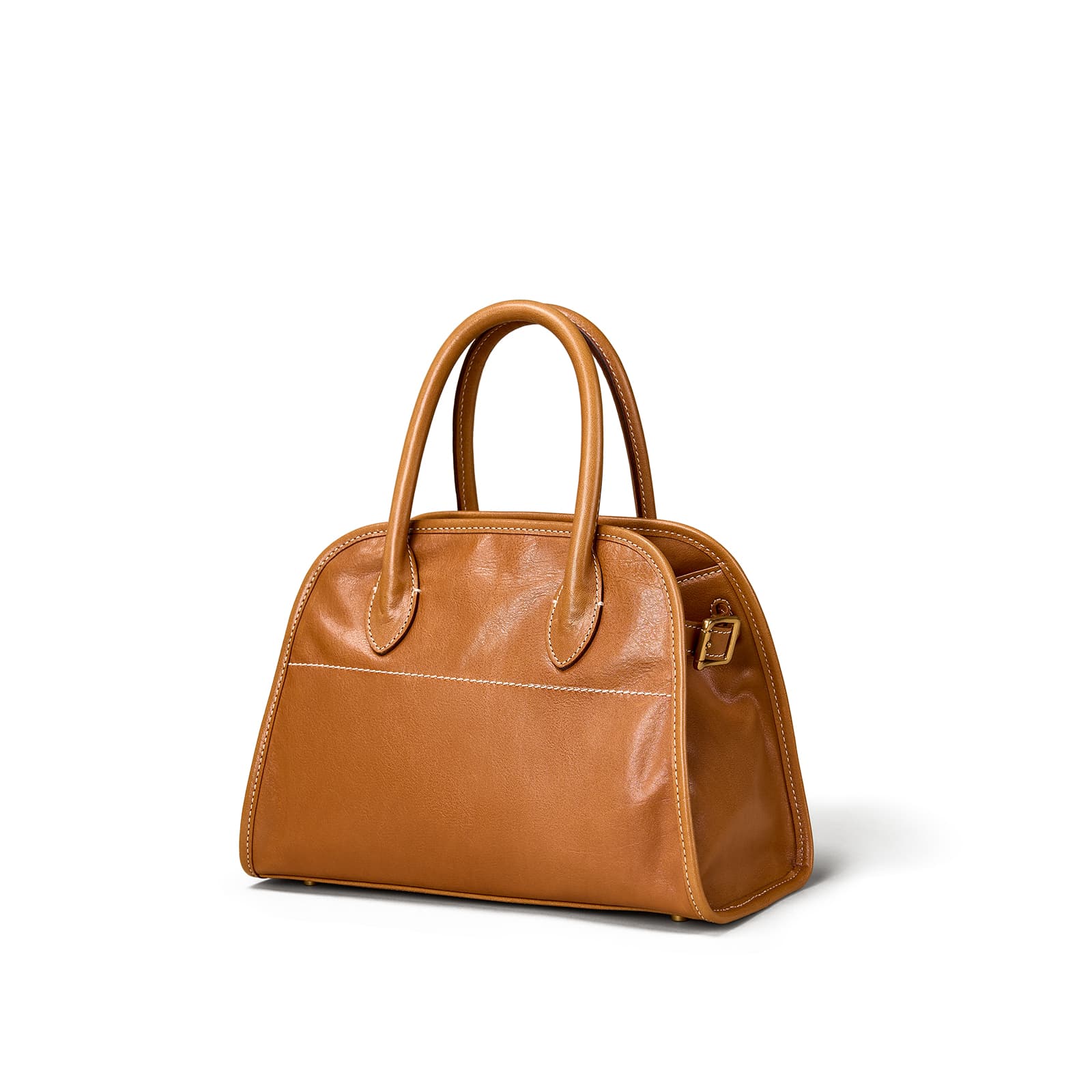 Сумка KAISER Деловой повседневный стиль Сумка через плечо из натуральной растительной кожи для женщин Закатно-желтый/Коньяк/Черный - изображение 1