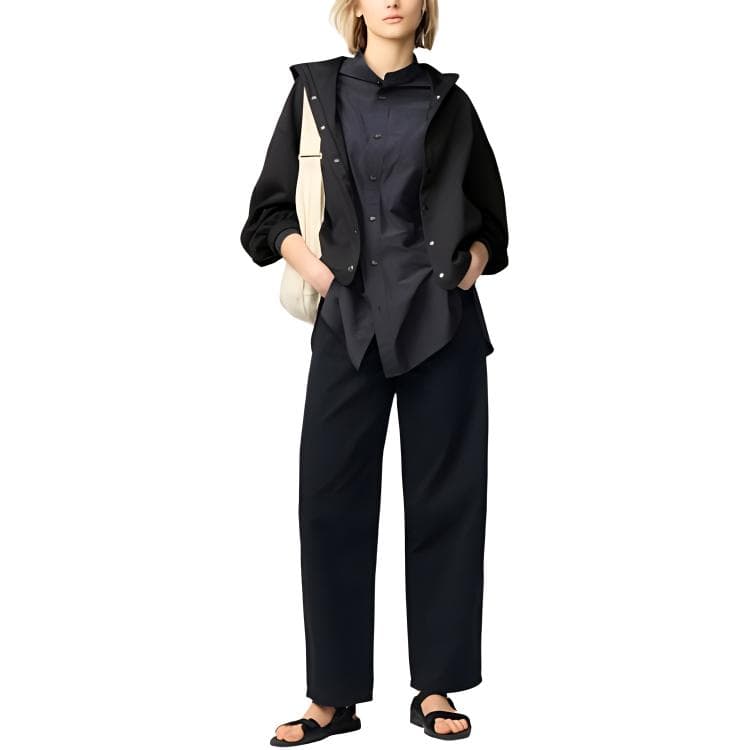 Штаны UNIQLO U SS25 Повседневные брюки Женские Черный - изображение 1