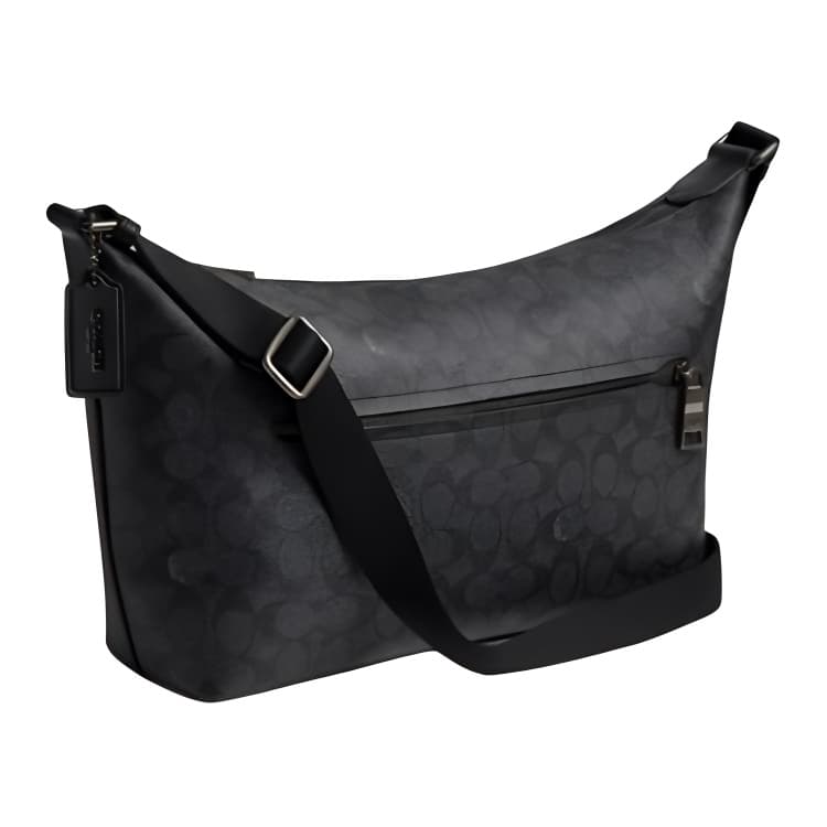Сумка через плечо COACH Сумка через плечо из искусственной кожи большая мужская угольно-черная - изображение 3