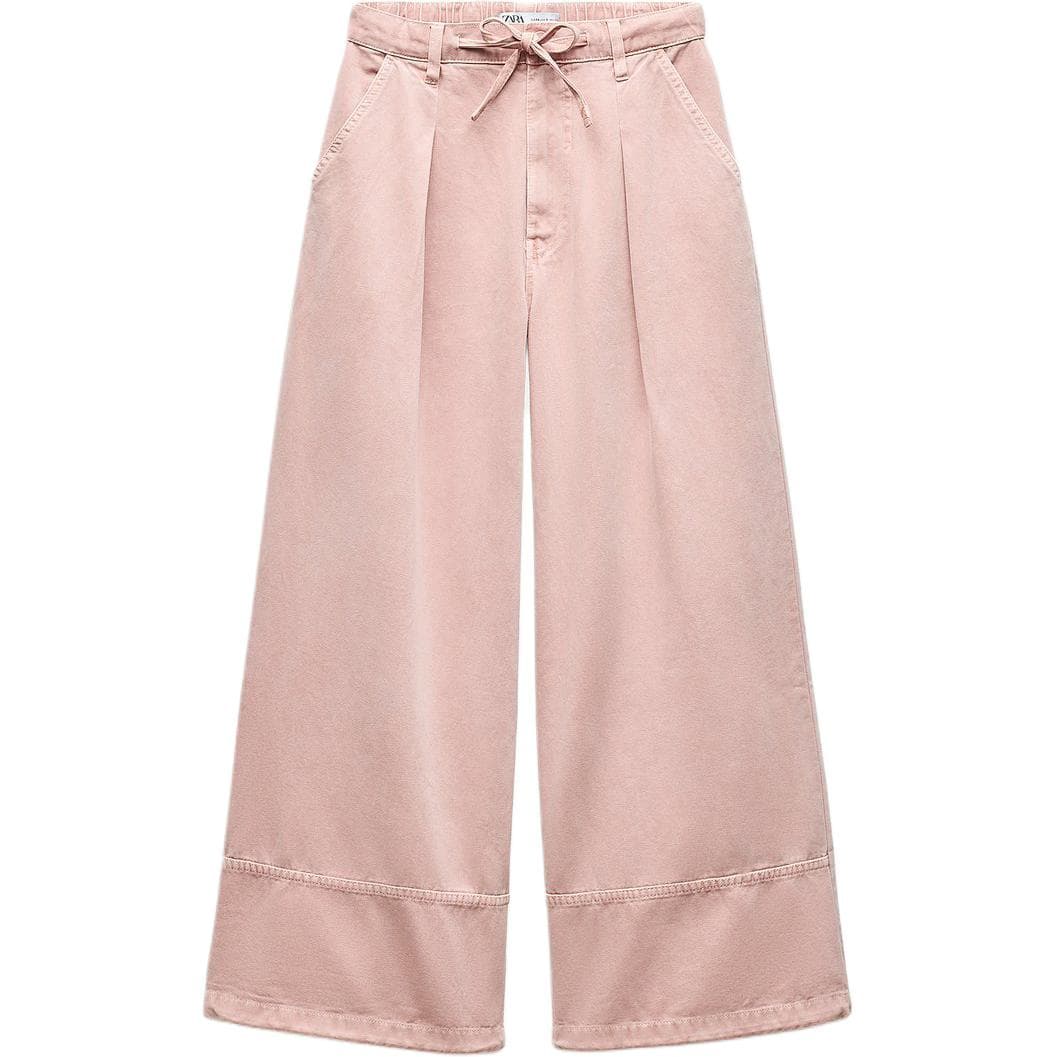 Штаны ZARA Trf Повседневные штаны Женские Розовые - изображение 1