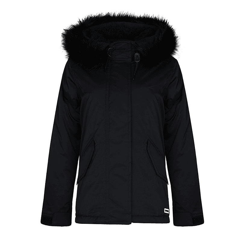 Converse Outerwear Рабочий стиль Термозащитный хлопковый худи с капюшоном для женщин Черный - изображение 1