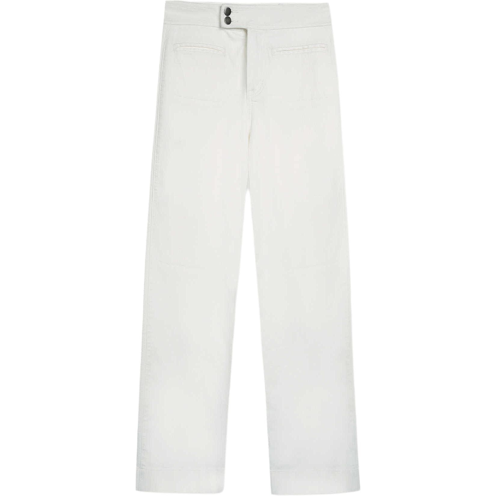 Джинсы KARL LAGERFELD / Karl Lagerfeld Jeans Премиум синий тон Широкие брюки Однотонный Молния Брюки Джинсы Женский Белый - изображение 1