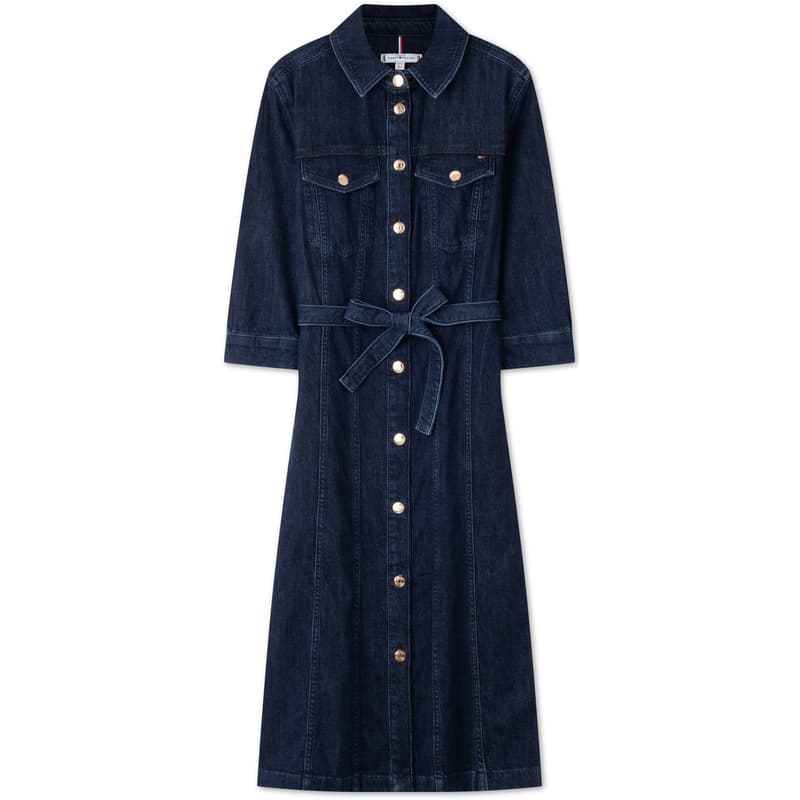 Платье Tommy Hilfiger Короткое платье с короткими рукавами женское темно-джинсовый синий - изображение 1