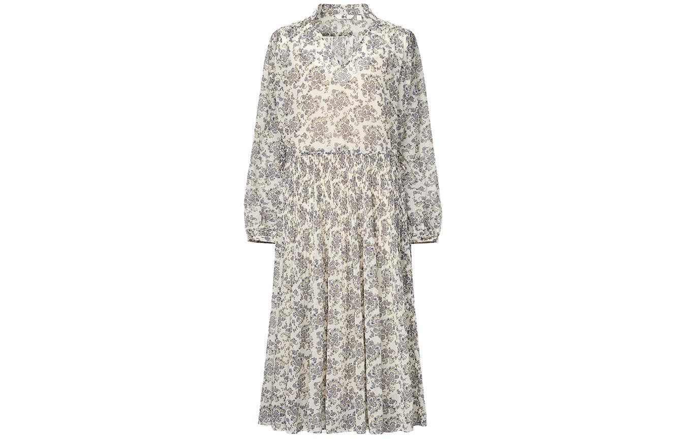 Платье UNIQLO X Clare Waight Keller Длинное платье с длинными рукавами женское сливового цвета - изображение 1
