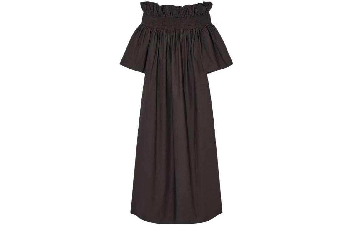 Платье COS Короткий Sleeved Платье Женские Темно-кофейный - изображение 1