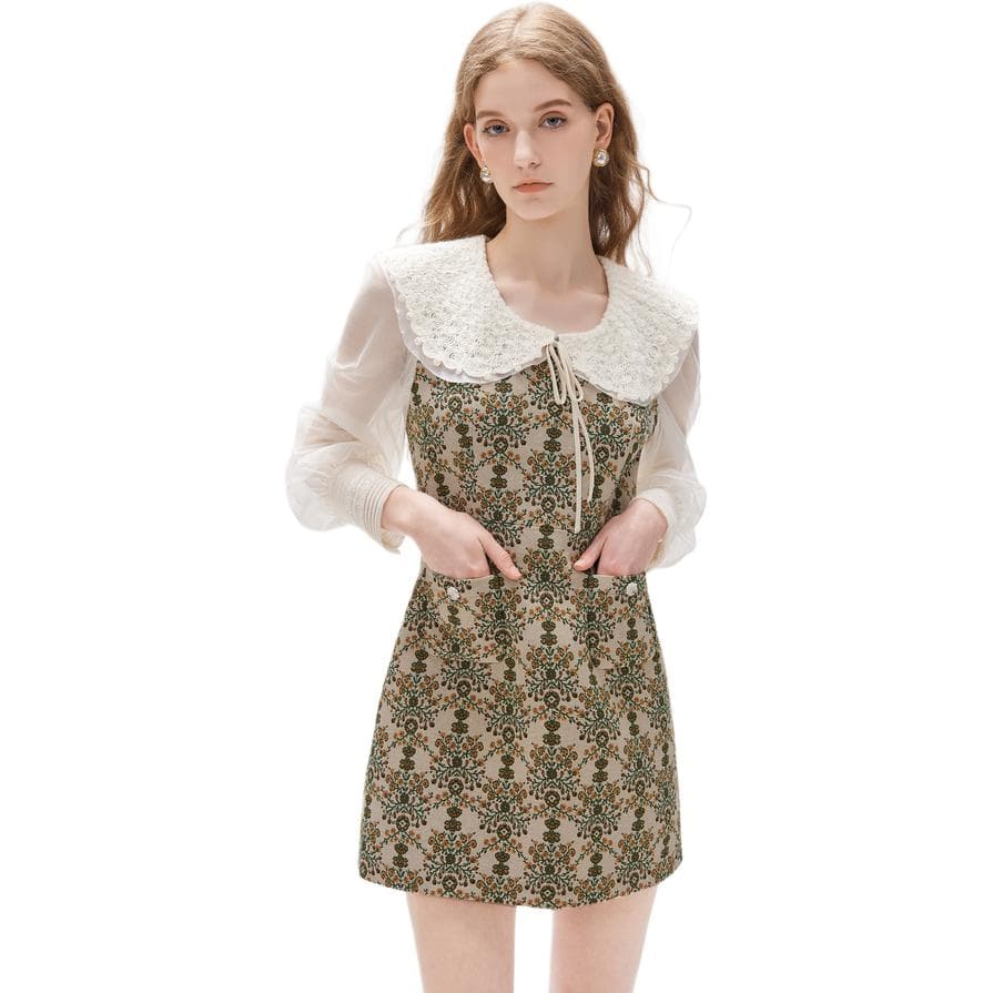 Платье JORYAweekend Длинный Sleeved Платье Женские Абрикосовый зеленый - изображение 1