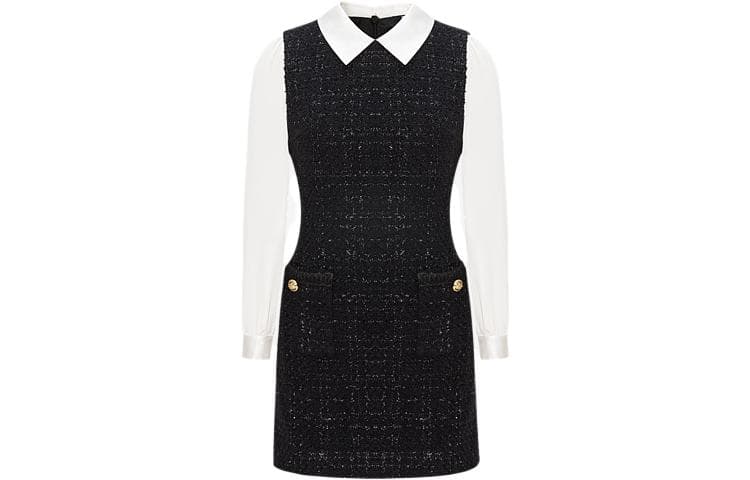 Платье KARL LAGERFELD Длинный Sleeved Платье Женские Черный - изображение 1