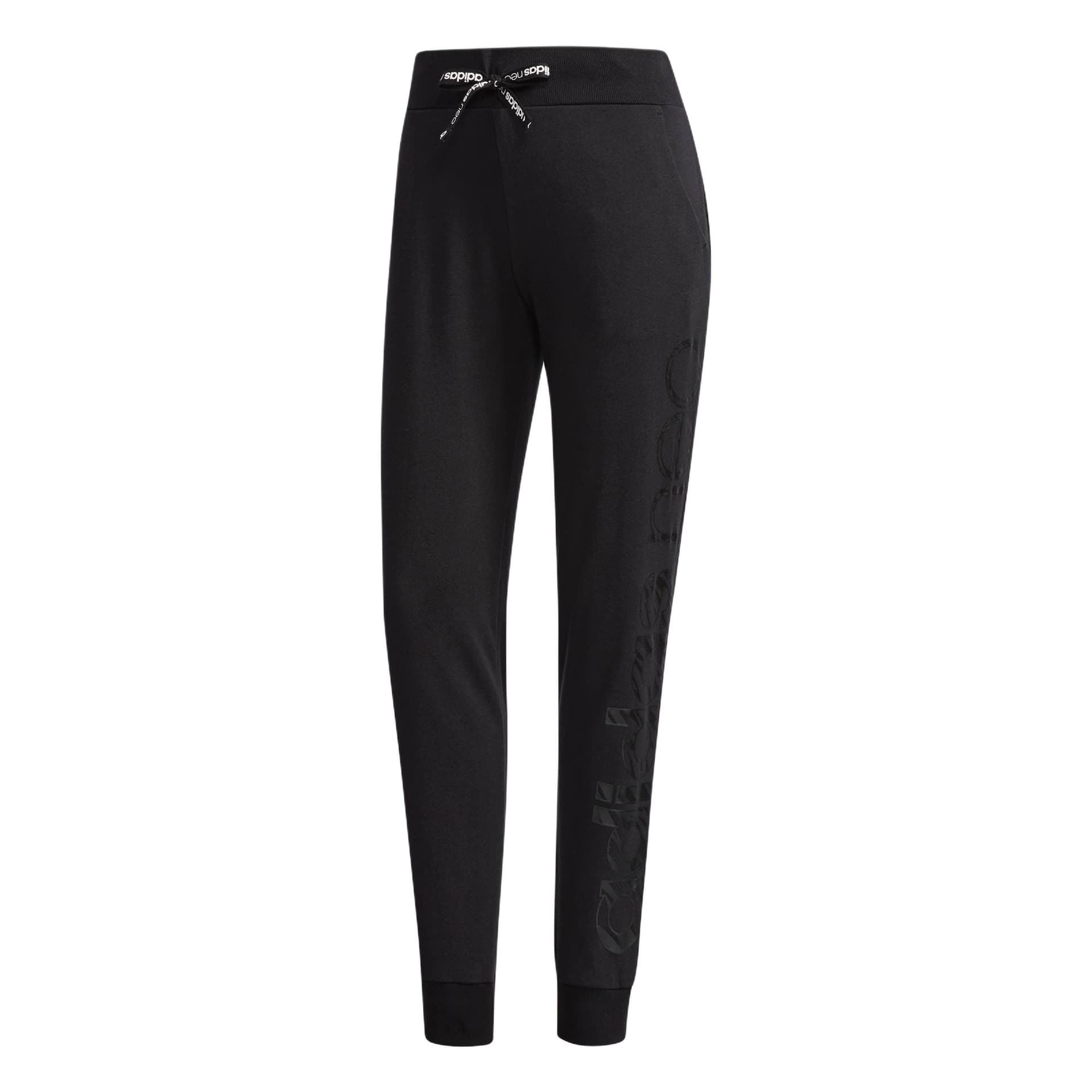 Штаны Adidas Neo Вязаные Спортивные Брюки Женские Черные - изображение 1