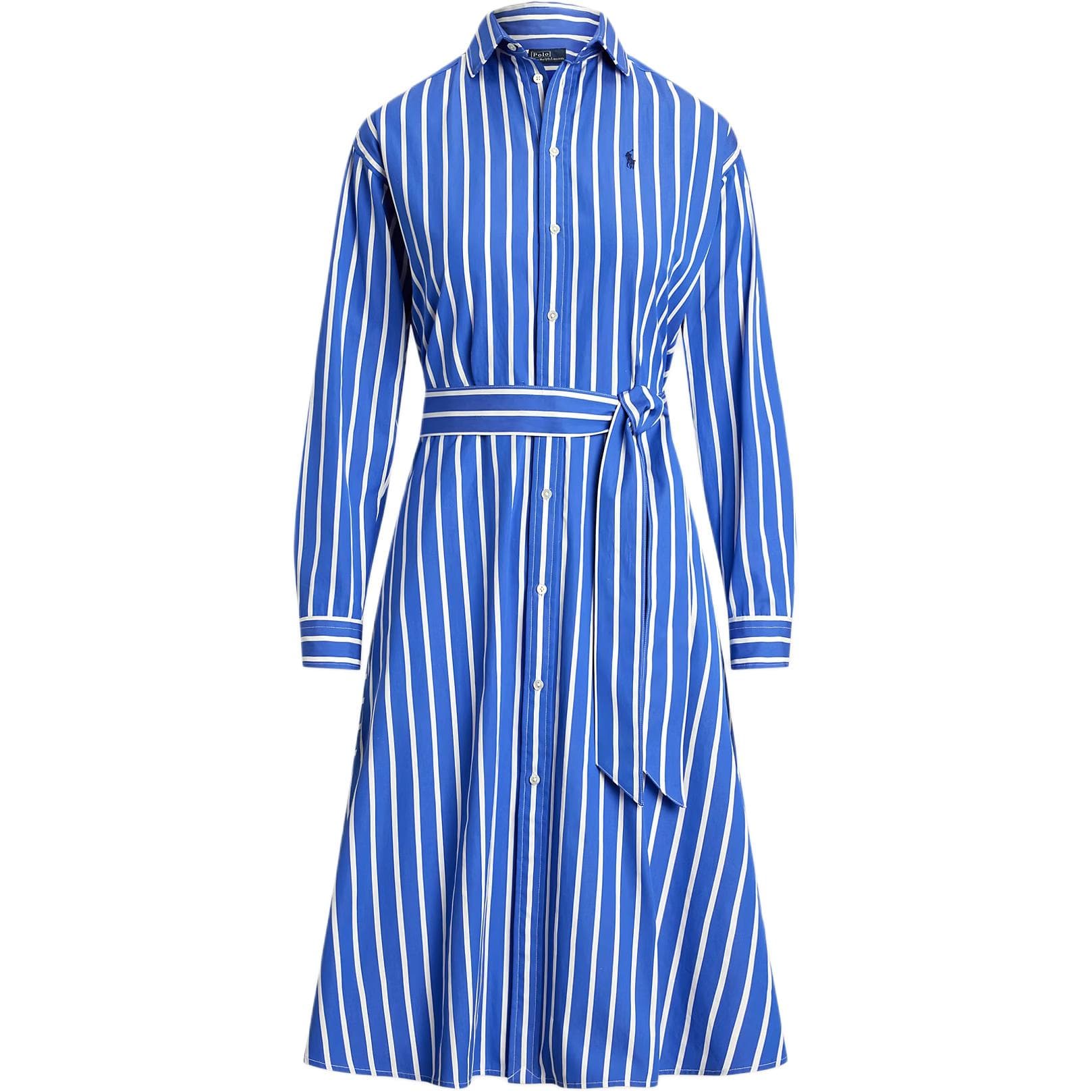 Платье Polo Ralph Lauren Длинное платье с длинными рукавами женское синее - изображение 1