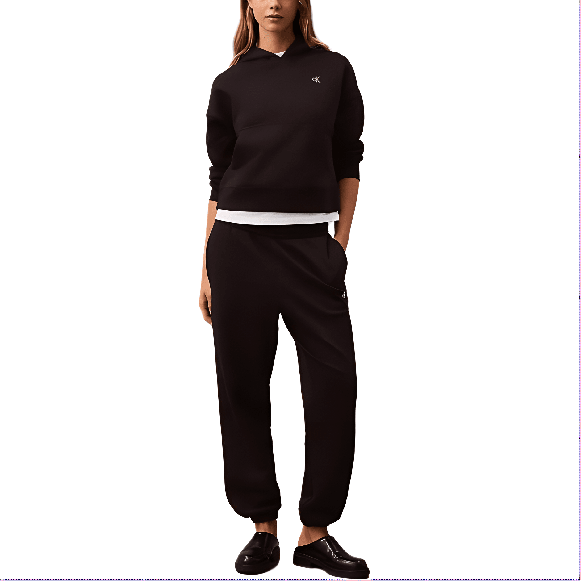 Штаны Calvin Klein Вязаные Спортивные Штаны Женские Черные - изображение 1