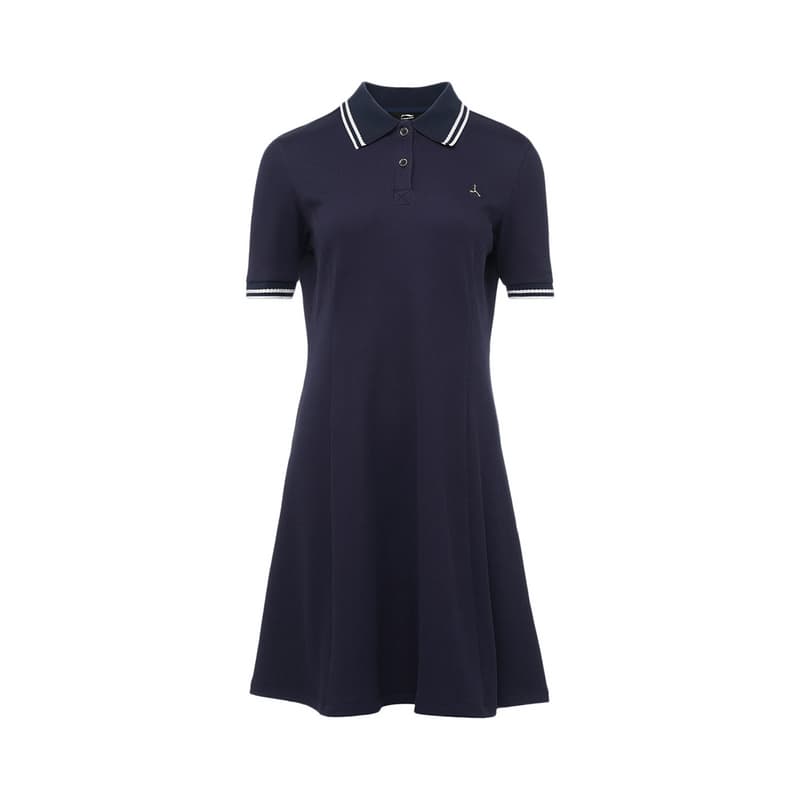 Платье LI NING 1990 Classic Collection SS24 Короткий Sleeved Платье Женские Темно-морской синий - изображение 1