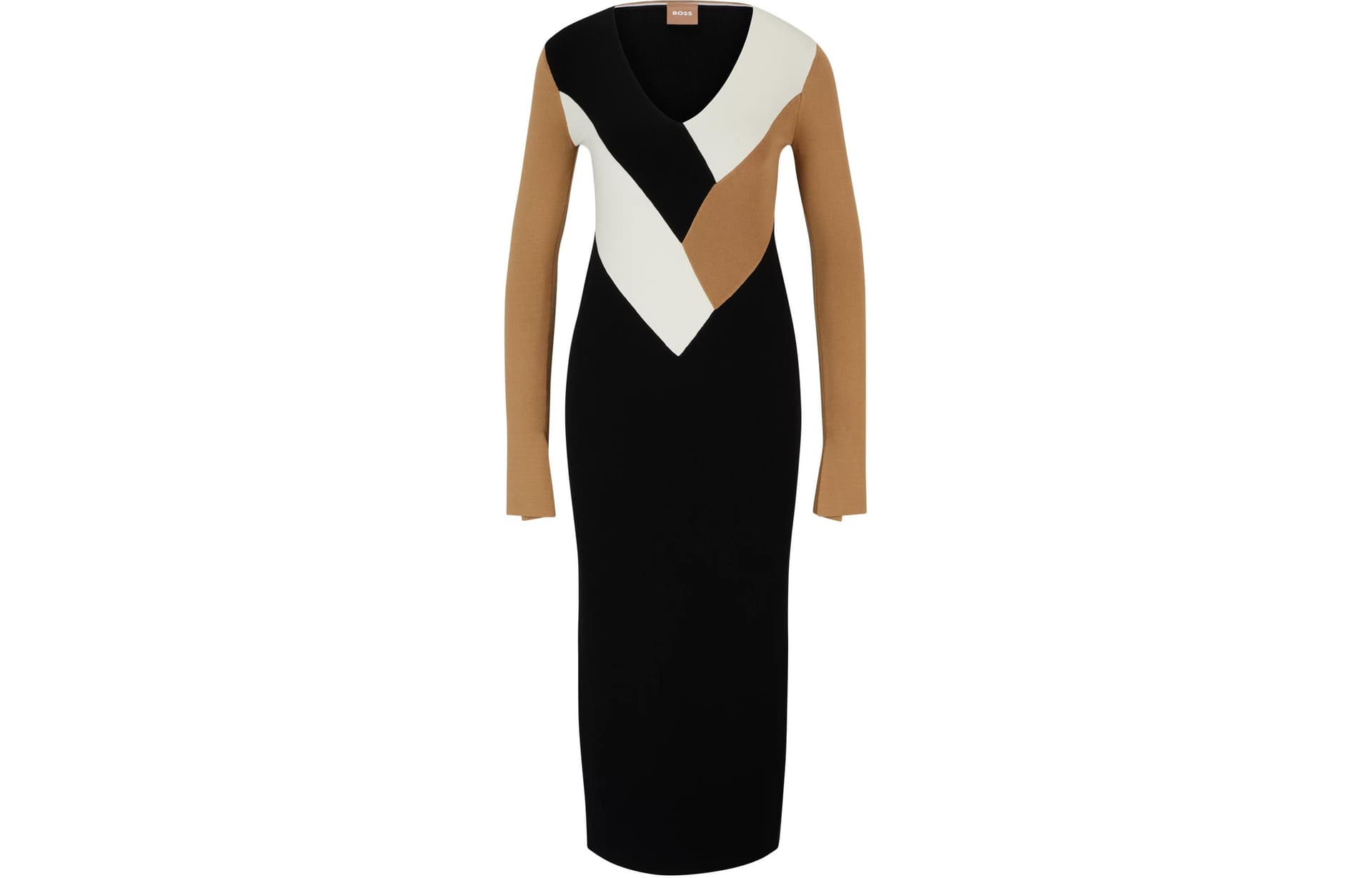 Платье HUGO BOSS Knitted Dress With Ribbed Structure And V Neckline V - изображение 1