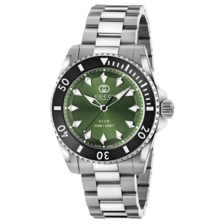 Механические часы Gucci Dive 40mm Green - изображение 1