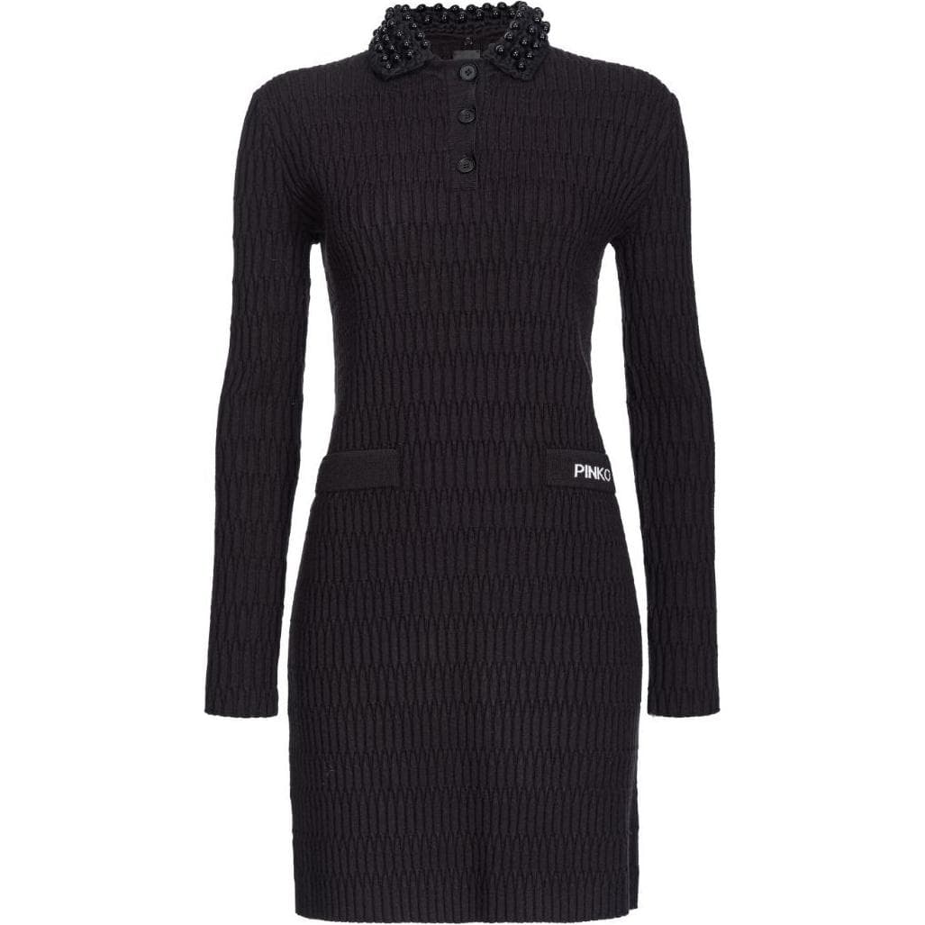 Платье PINKO FW24 Длинное платье с длинными рукавами женское черное - изображение 2