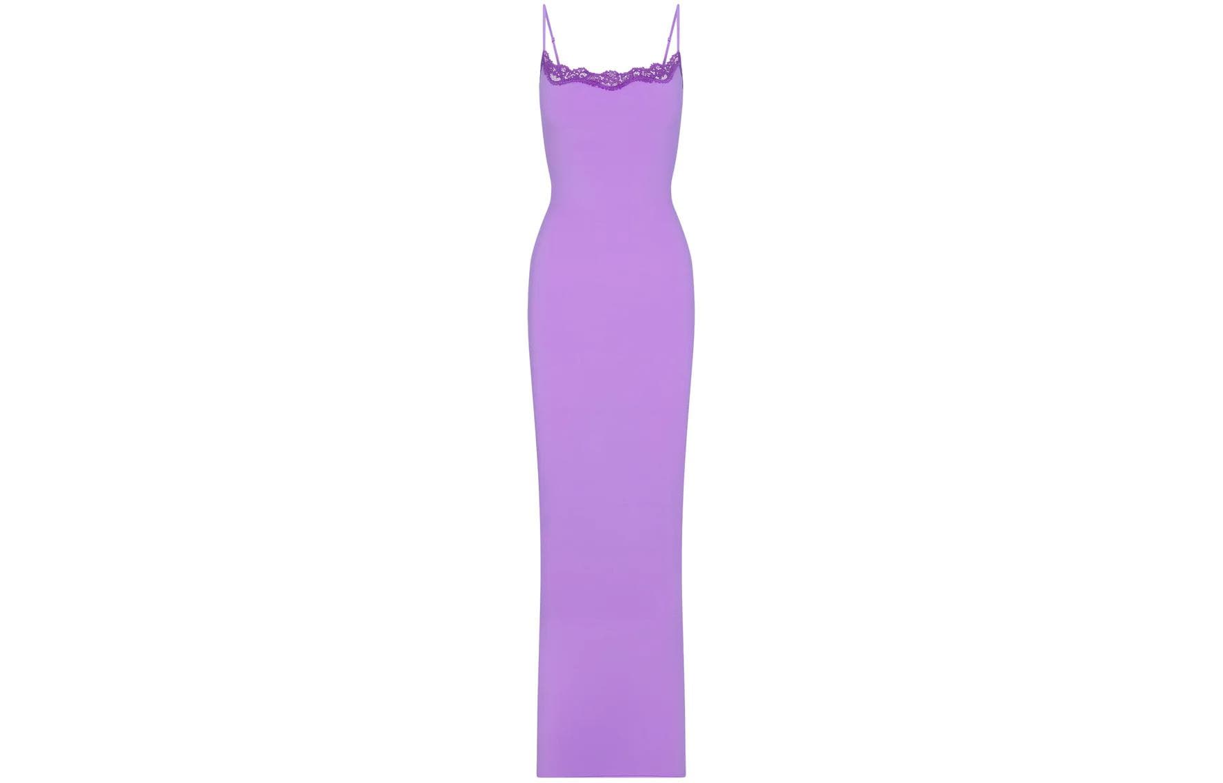 SKIMS FITS EVERYBODY LACE LONG SLIP DRESS ULTRA VIOLET TONAL - изображение 1