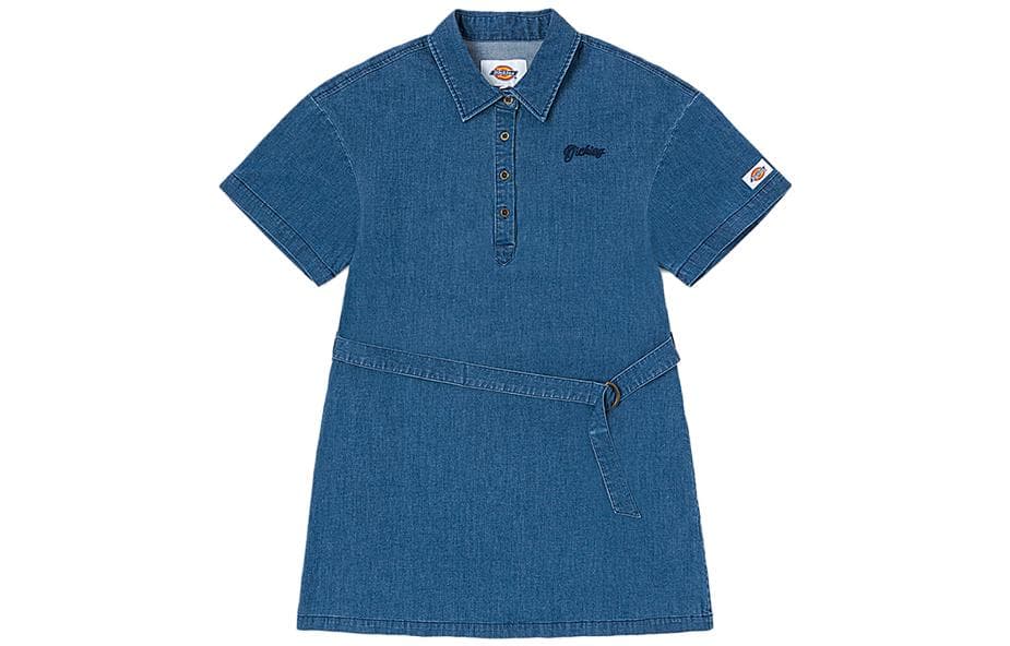 Платье Dickies Короткое платье с короткими рукавами женское синее - изображение 1