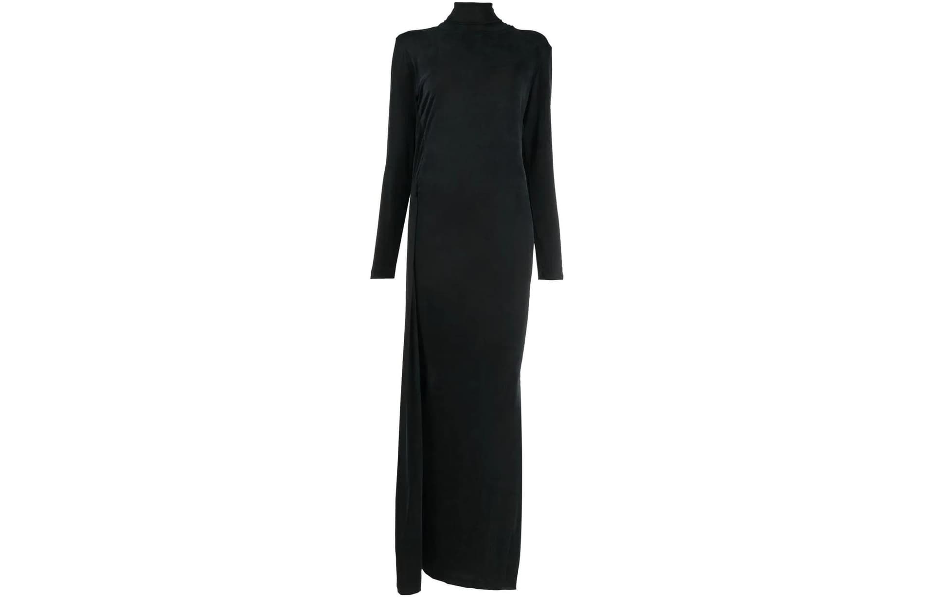 Платье MM6 Maison Margiela Длинное платье с длинными рукавами женское черное - изображение 1