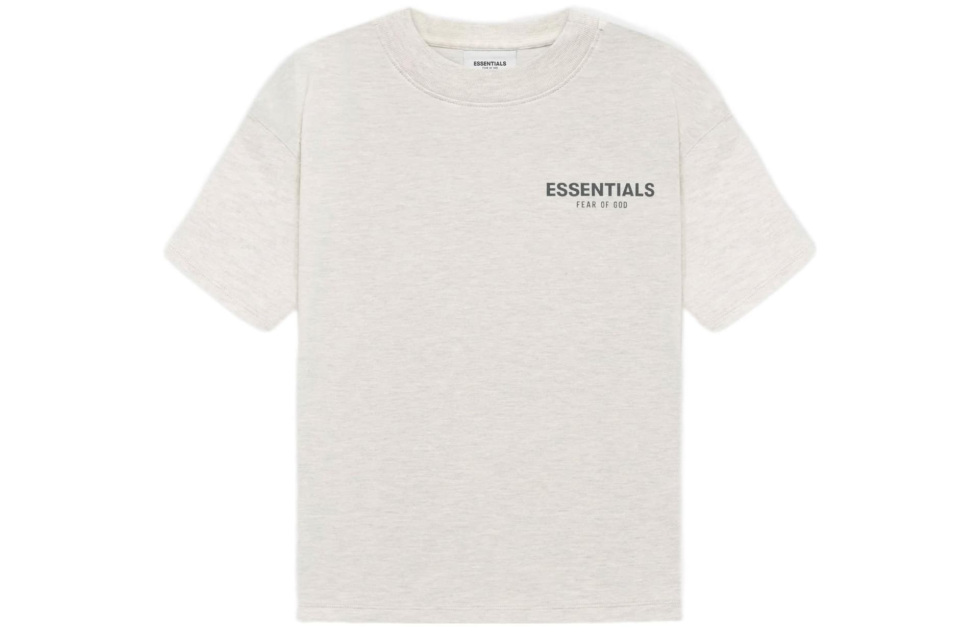 Футболка Fear of God Essentials KIDS SS FW21 TEE light Heather oatmeal LogoT - изображение 1