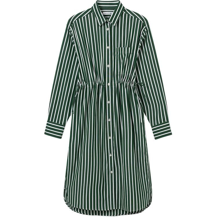 Платье LACOSTE Длинное платье с длинными рукавами для женщин 291 Яшма полосы - изображение 1