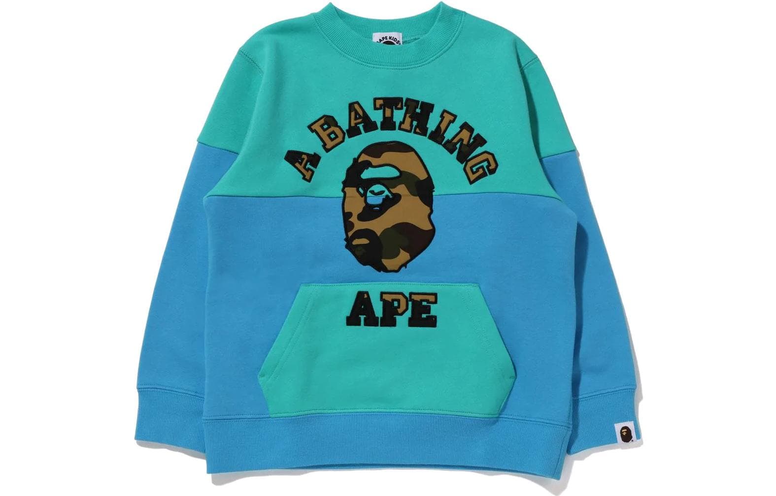 BAPE FW22 1st Camo College Patch Color Block Crewneck Logo - изображение 1