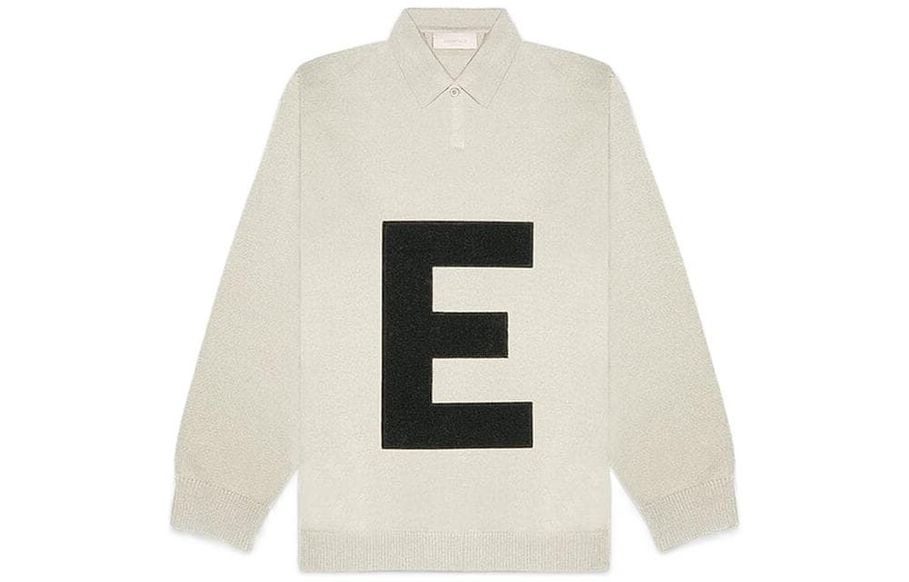 Кофта Fear of God Essentials SS22 Kids Big E Knit Polo Sweatshirt Wheat LogoPolo - изображение 1