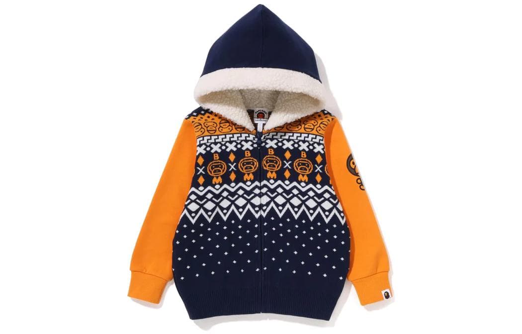 BAPE Baby Milo Nordic Knit Zip Hoodie - изображение 1