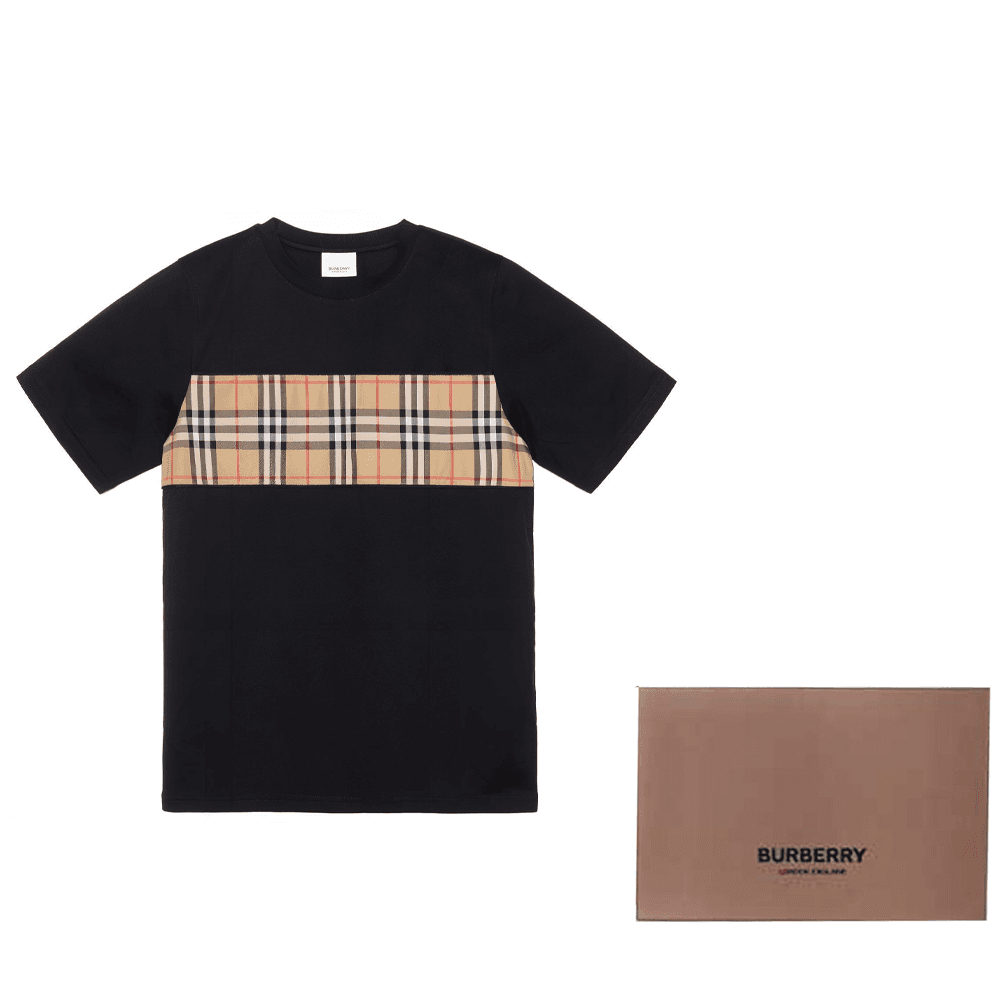 Футболка Burberry SS23 Patchwork Stripe T-Shirt Kids Black — фото 10
