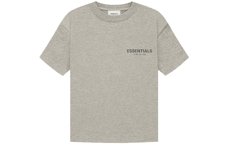 Футболка Fear of God Essentials FW21 Kids Ss Tee Dark Heather Oatmeal LogoT - изображение 1