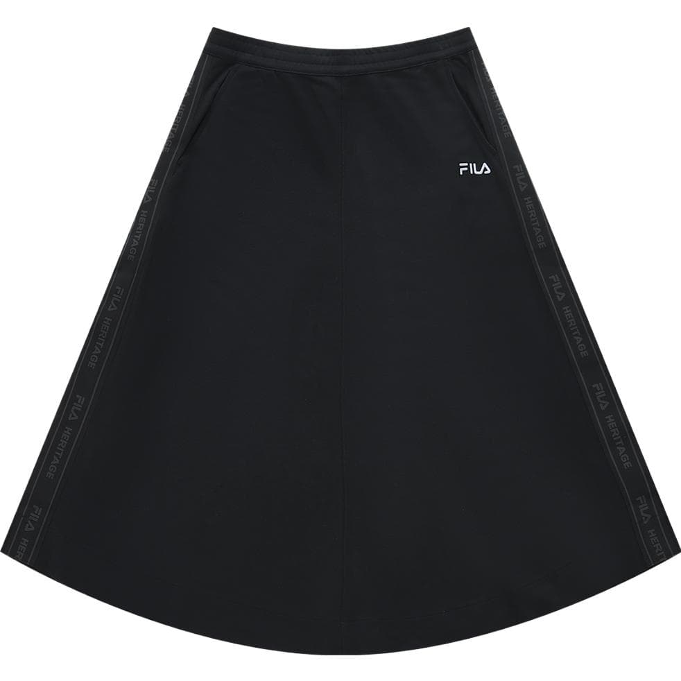 Юбка FILA Повседневная длинная юбка женская темно-черная - изображение 1